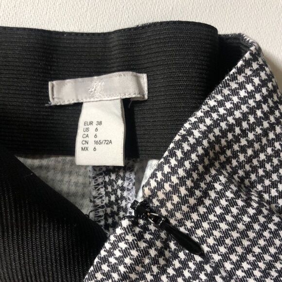 H&M Houndstooth Cropped Trousers Sz 6 - Picture 4 of 6